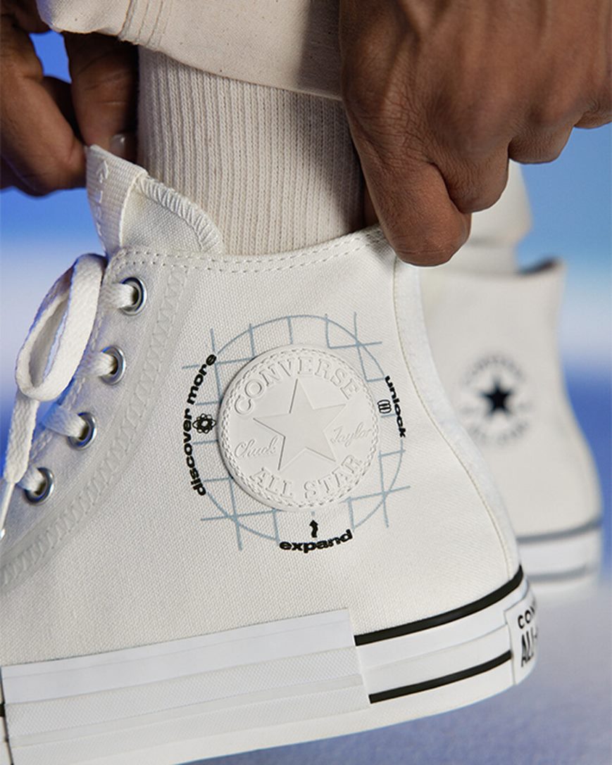 Women's Converse Chuck Taylor All Star Grid Logo High Top Shoes White | AU 54968S